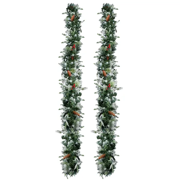 Pre-lit snowy Christmas garland